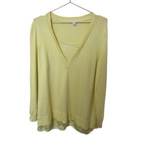 J.Jill yellow cotton blend sweater sz L